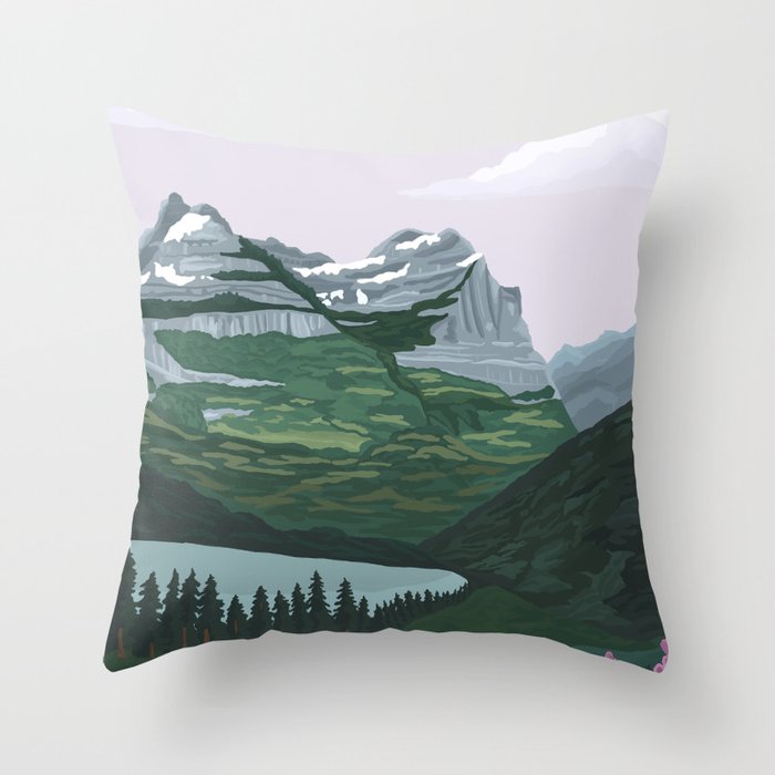 Glacier National Park Throw Pillow Gallery Image 6