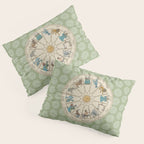 Vintage Astrology Zodiac Wheel Green Pillow Sham Gallery Image 3