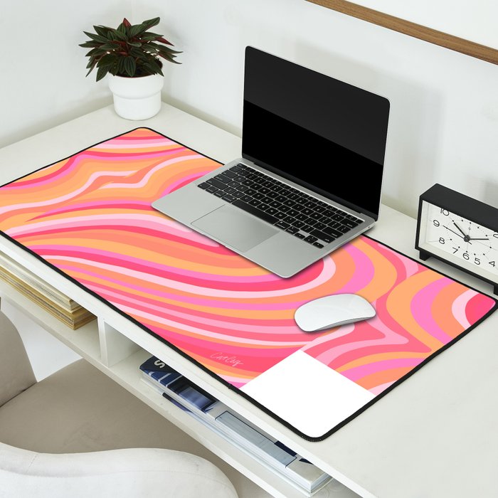 Sunshine Melt - Pink & Peach Palette Desk Mat Gallery Image 2