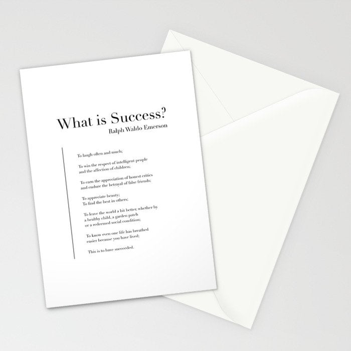 What is Success? by Ralph Waldo Emerson Stationery Card Gallery Image 2