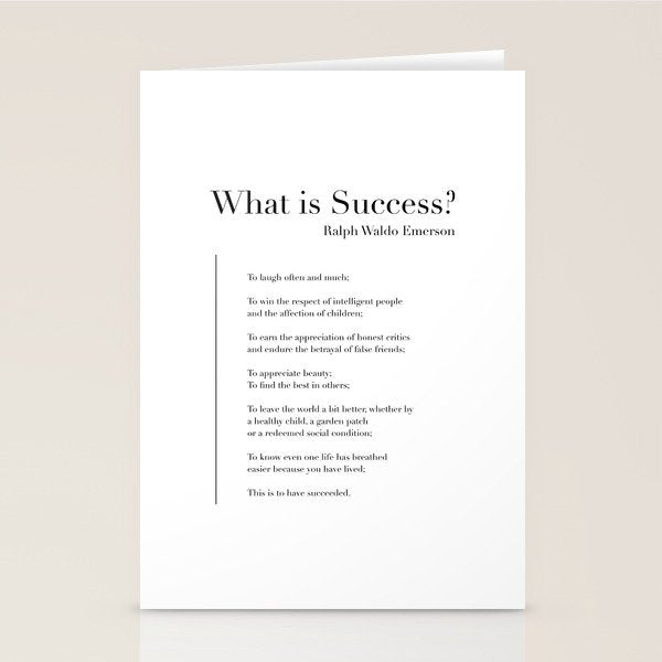 What is Success? by Ralph Waldo Emerson Stationery Card Gallery Image 2