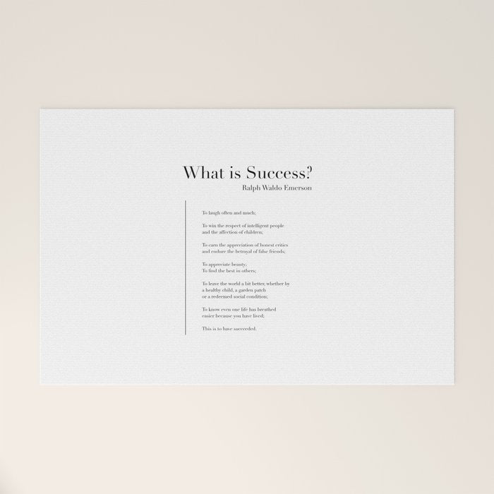 What Is Success? By Ralph Waldo Emerson Welcome Mat Gallery Image 1