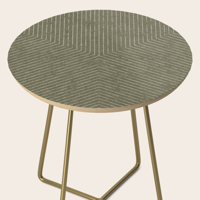 boho hexagon stripes - olive green Side Table Gallery Image 2