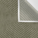 boho hexagon stripes - olive green Wall Tapestry Gallery Image 3