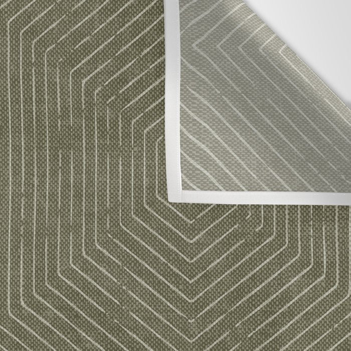 boho hexagon stripes - olive green Wall Tapestry Gallery Image 3