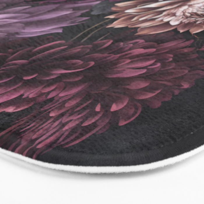 Moody Flowers Burgundy Purple Pink Bath Mat Gallery Image 3