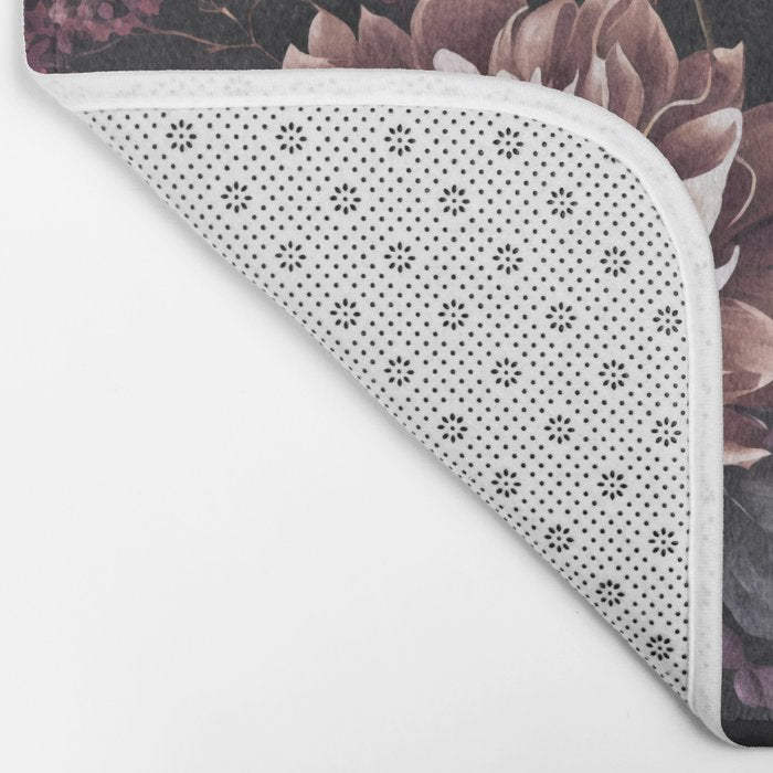 Moody Flowers Burgundy Purple Pink Bath Mat Gallery Image 2
