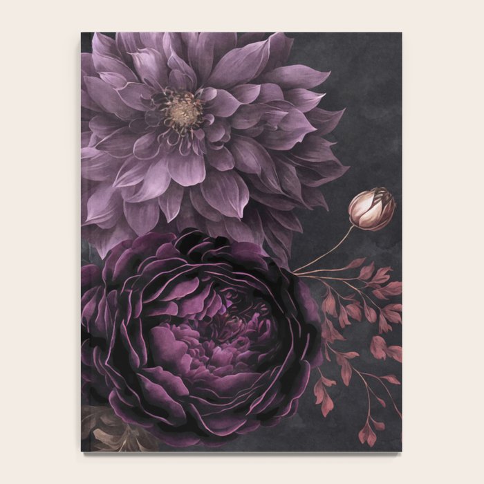 Moody Flowers Burgundy Purple Pink Notebook Gallery Image 4