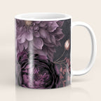 Moody Flowers Burgundy Purple Pink Coffee Mug Gallery Image 1