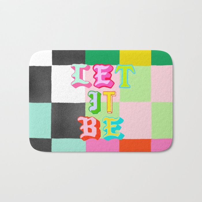 Let it Be Checker Bath Mat Gallery Image 1