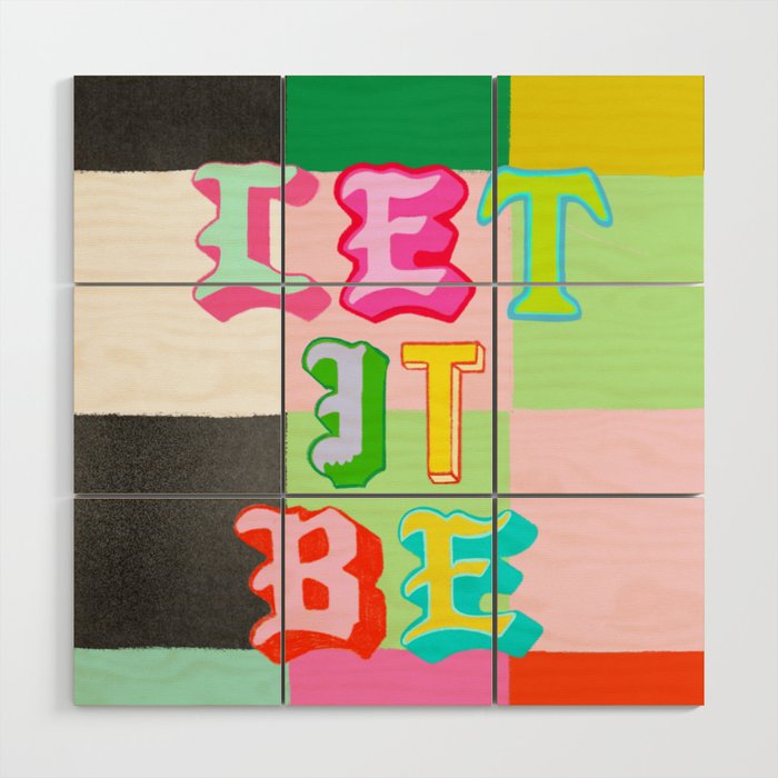 Let it Be Checker Wood Wall Art Gallery Image 1