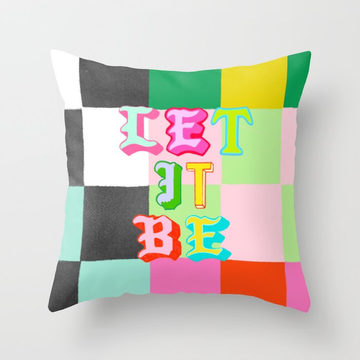 Let it Be Checker Throw Pillow Gallery Image 6