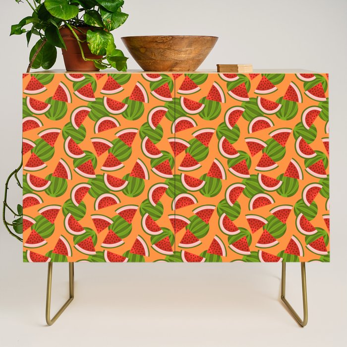 Watermelon Pattern on Orange Credenza Gallery Image 1