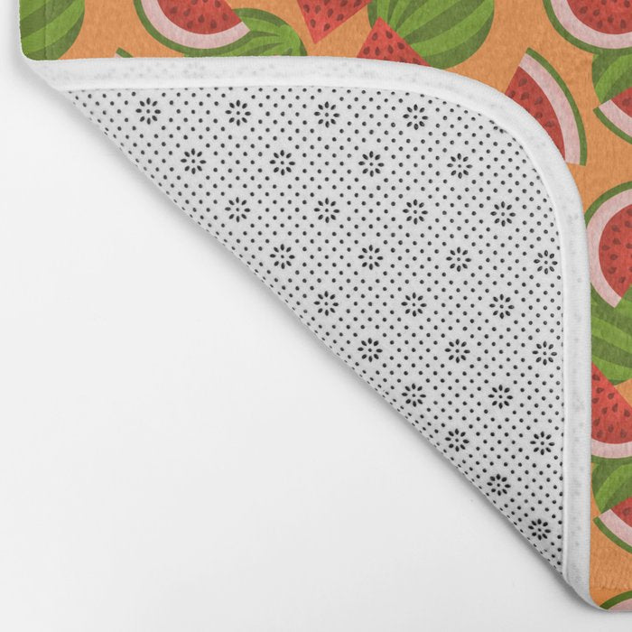 Watermelon Pattern on Orange Bath Mat Gallery Image 2