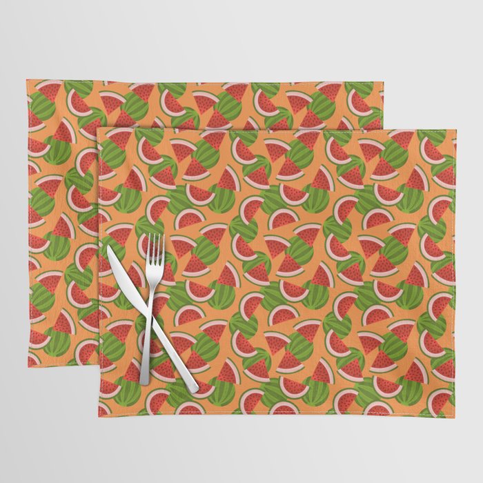 Watermelon Pattern on Orange Placemat Gallery Image 1