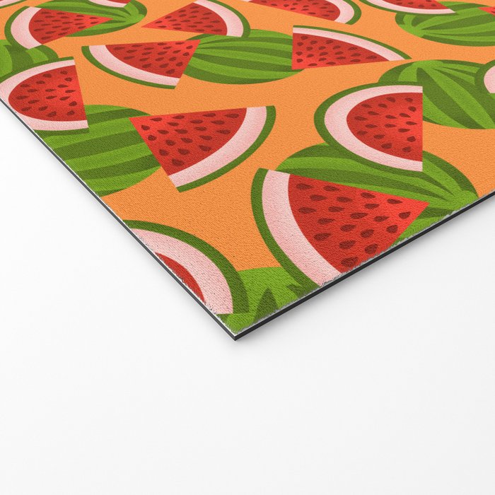 Watermelon Pattern on Orange Welcome Mat Gallery Image 2