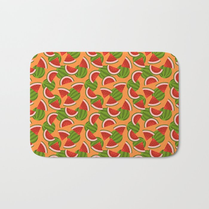 Watermelon Pattern on Orange Bath Mat Gallery Image 1