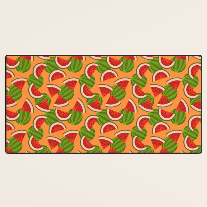 Watermelon Pattern on Orange Desk Mat Gallery Image 3