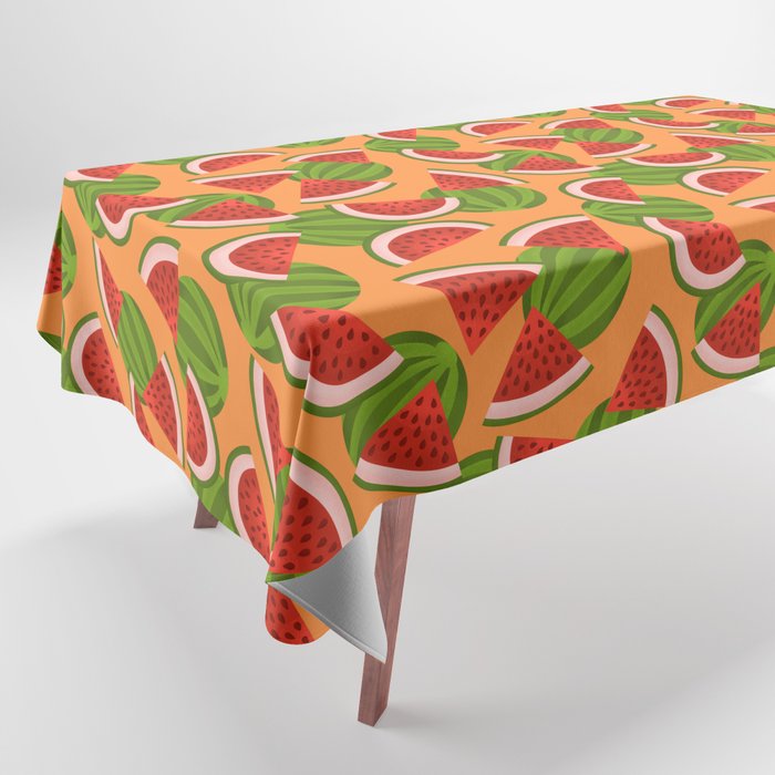 Watermelon Pattern on Orange Tablecloth Gallery Image 1