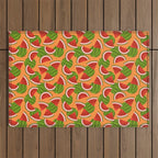 Watermelon Pattern on Orange Outdoor Rug Gallery Image 1