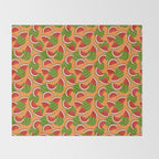 Watermelon Pattern on Orange Throw Blanket Gallery Image 2