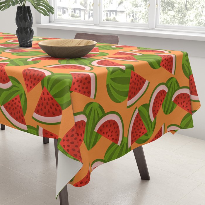 Watermelon Pattern on Orange Tablecloth Gallery Image 3