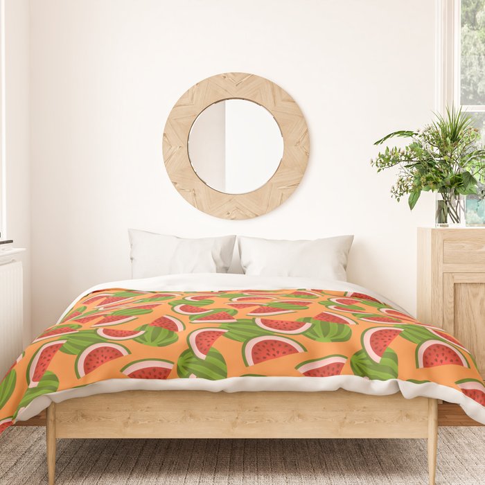 Watermelon Pattern on Orange Duvet Cover Gallery Image 3