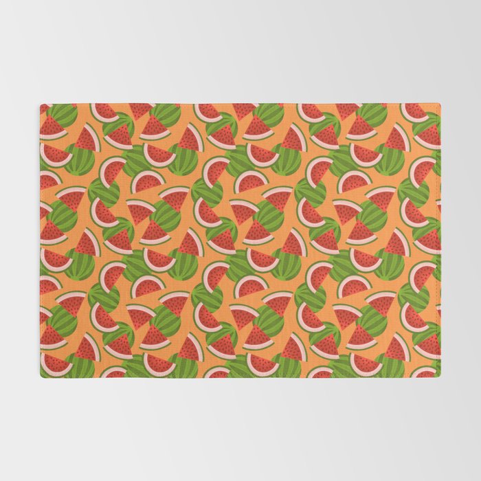 Watermelon Pattern on Orange Rug Gallery Image 2
