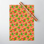 Watermelon Pattern on Orange Wrapping Paper Gallery Image 1