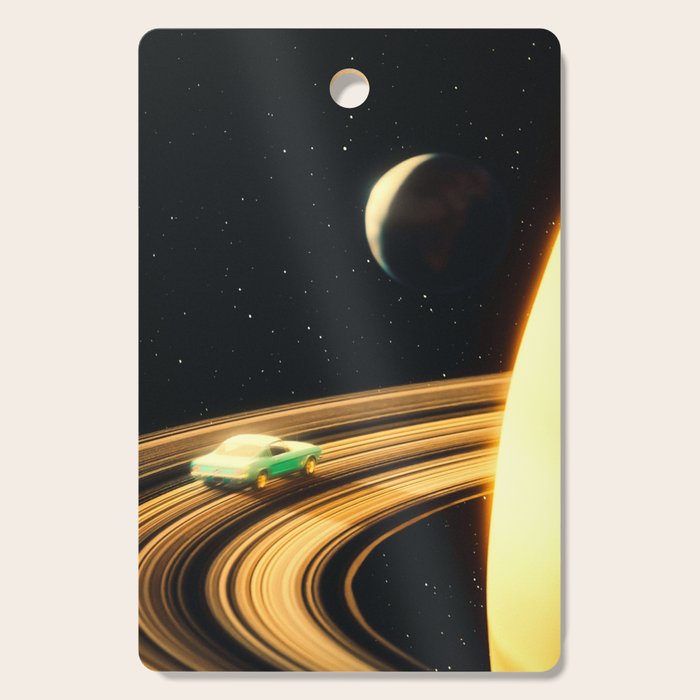 Saturn Highway - A Vintage, Retro-Futuristic Science Fiction Artwork Cutting Board Gallery Image 1