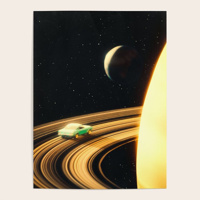 Saturn Highway - A Vintage, Retro-Futuristic Science Fiction Artwork Poster Gallery Image 1