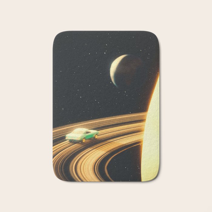Saturn Highway - A Vintage, Retro-Futuristic Science Fiction Artwork Bath Mat Gallery Image 1