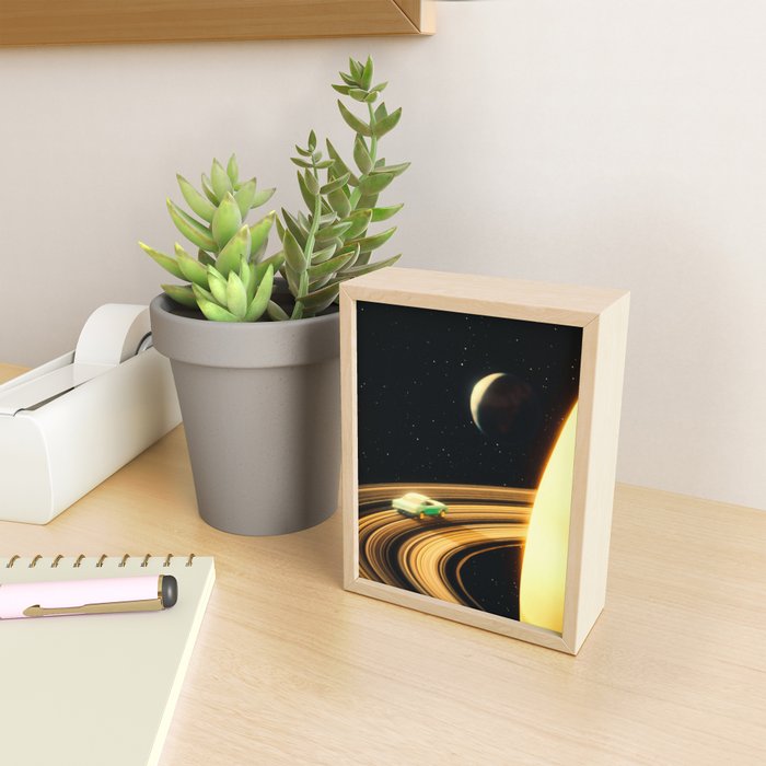 Saturn Highway - A Vintage, Retro-Futuristic Science Fiction Artwork Mini Art Print Gallery Image 2