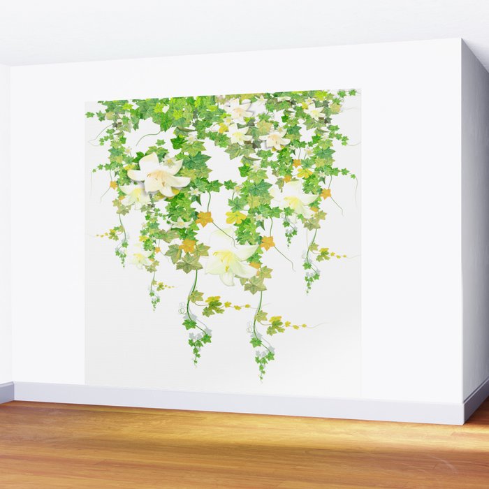Watercolor Ivy Wall Mural Gallery Image 2