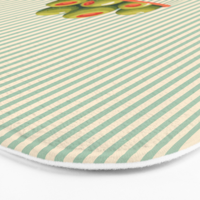 Retro Olive Bowl Illustration Bath Mat Gallery Image 3