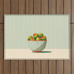 Retro Olive Bowl Illustration Outdoor Rug Gallery Image 1