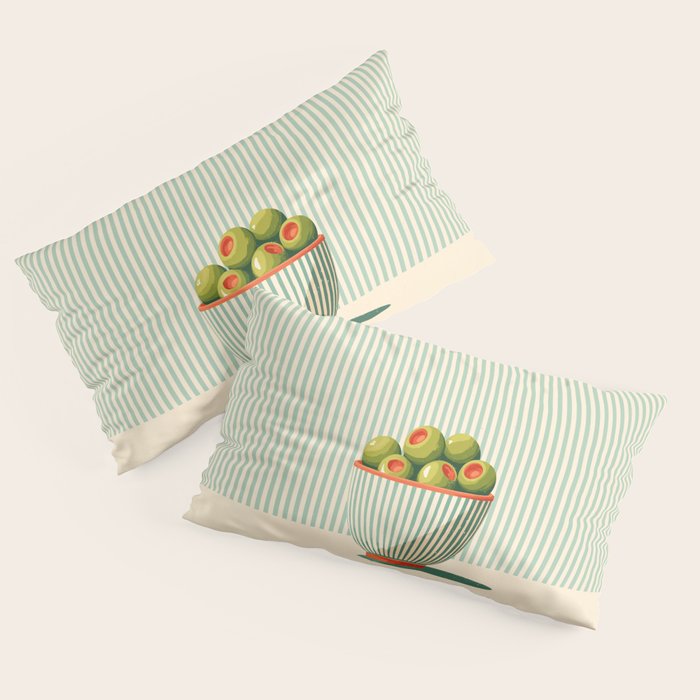 Retro Olive Bowl Illustration Pillow Sham Gallery Image 2