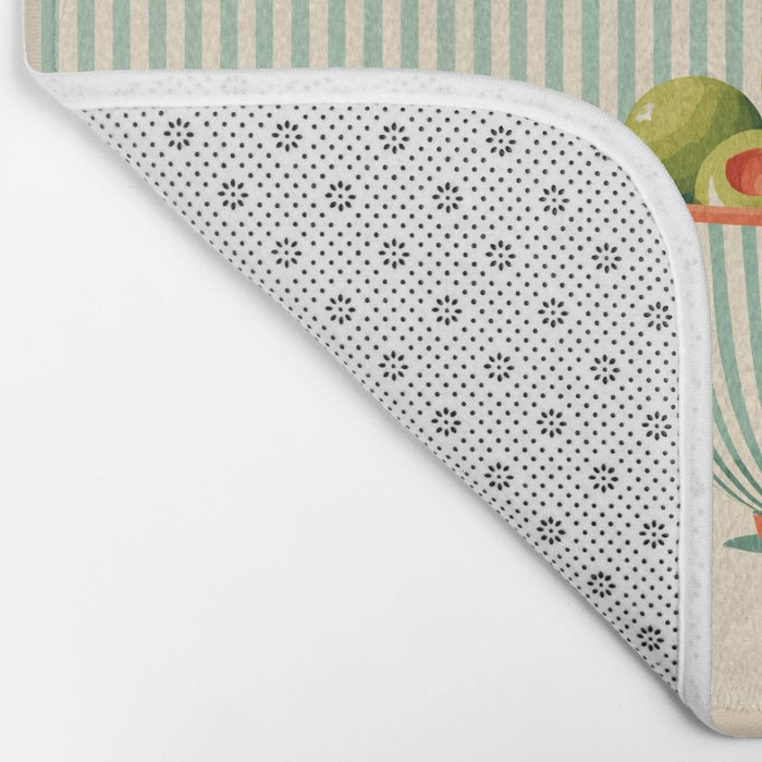 Retro Olive Bowl Illustration Bath Mat Gallery Image 2