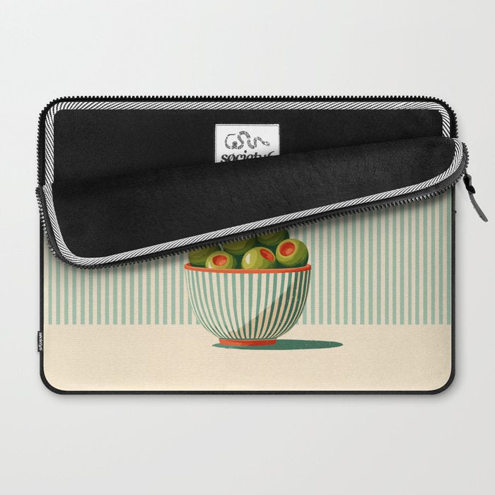 Retro Olive Bowl Illustration Laptop Sleeve Gallery Image 2
