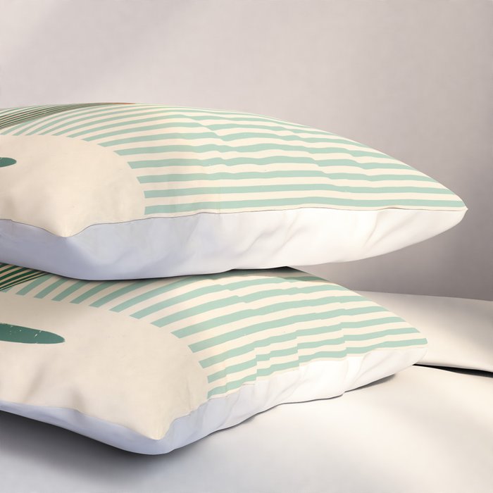Retro Olive Bowl Illustration Pillow Sham Gallery Image 3