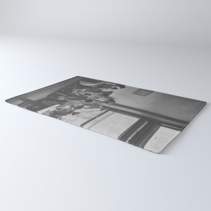 Meeting of the minds, 1912 Columbia Teacher's College vintage black and white portrait photograph Rug Gallery Image 3