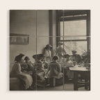 Meeting of the minds, 1912 Columbia Teacher's College vintage black and white portrait photograph Wood Wall Art Gallery Image 1