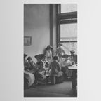 Meeting of the minds, 1912 Columbia Teacher's College vintage black and white portrait photograph Tablecloth Gallery Image 2