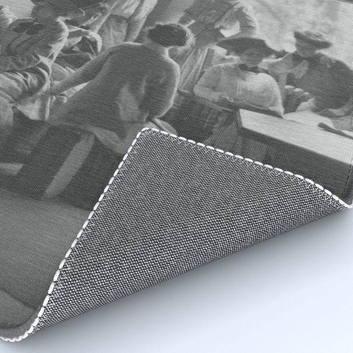 Meeting of the minds, 1912 Columbia Teacher's College vintage black and white portrait photograph Rug Gallery Image 4