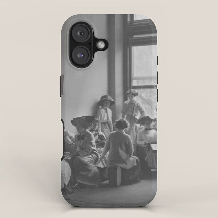 Meeting of the minds, 1912 Columbia Teacher's College vintage black and white portrait photograph iPhone Case Gallery Image 1