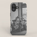 Meeting of the minds, 1912 Columbia Teacher's College vintage black and white portrait photograph iPhone Case Gallery Image 1