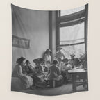 Meeting of the minds, 1912 Columbia Teacher's College vintage black and white portrait photograph Wall Tapestry Gallery Image 4
