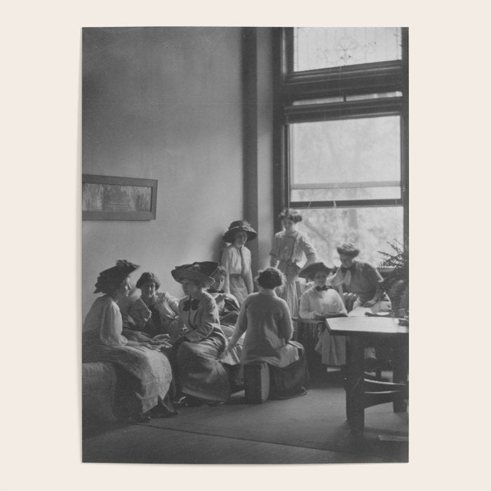 Meeting of the minds, 1912 Columbia Teacher's College vintage black and white portrait photograph Poster Gallery Image 4