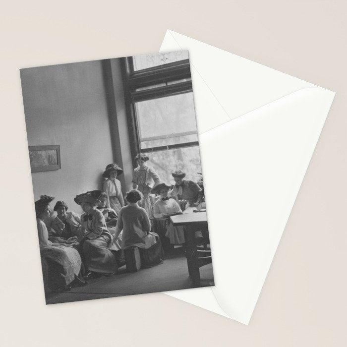 Meeting of the minds, 1912 Columbia Teacher's College vintage black and white portrait photograph Stationery Card Gallery Image 2