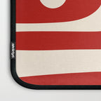 Retro Piquet Mid Century Modern Abstract Pattern in Red and Almond Cream Laptop Sleeve Gallery Image 3